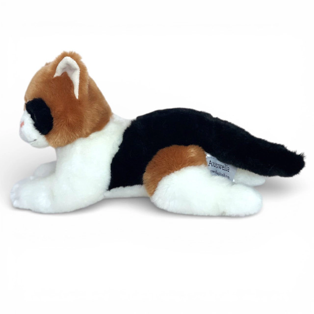 Auswella Plush Mabel™ 14 inch Calico Kitten Plush Toy by Auswella® | Soft Realistic Stuffed Cat