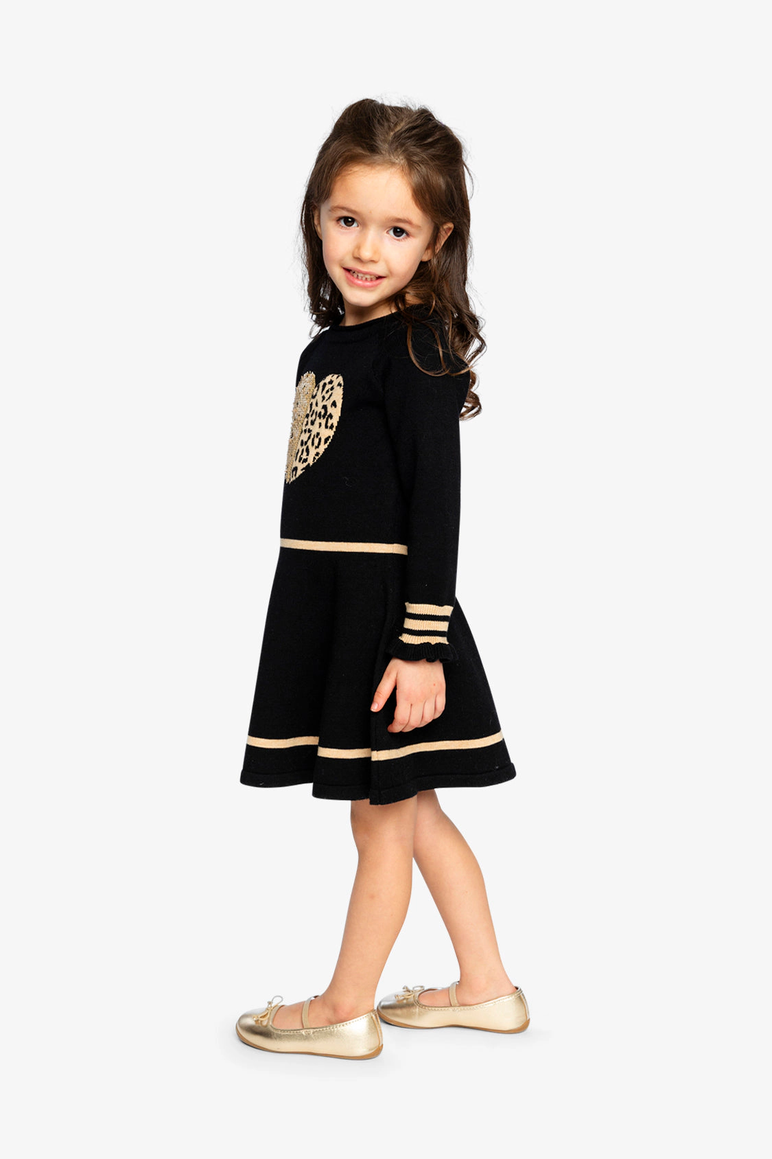 Deux par Girls Heart Graphic Pleated Knit Dress