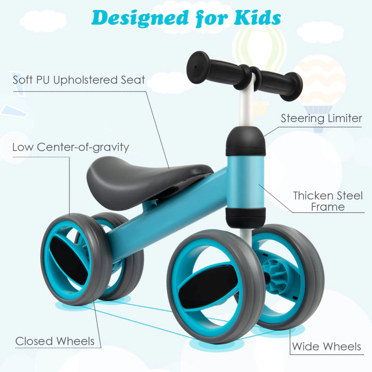 Hivvago 4 Wheels Baby Balance Bike Toy