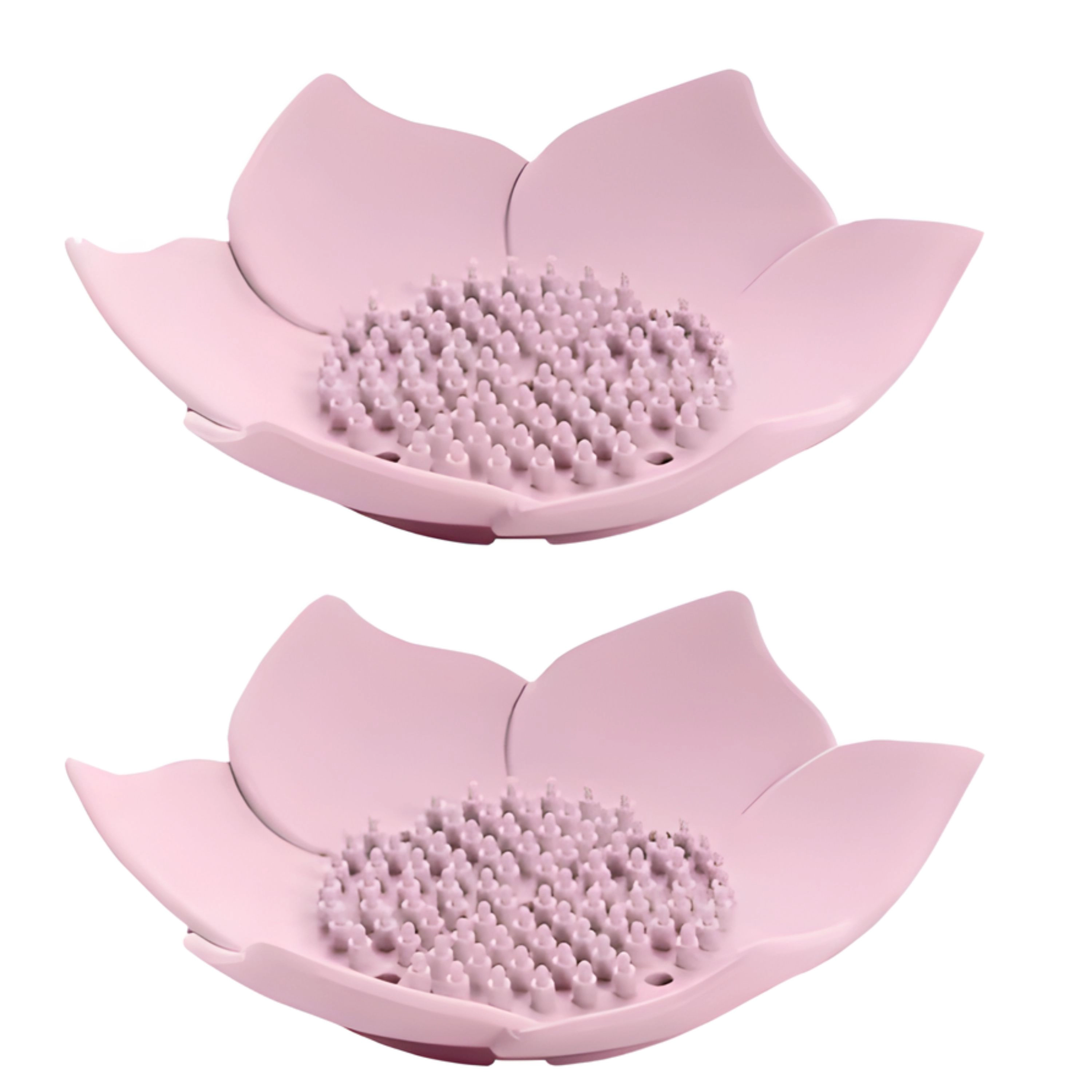 Kitcheniva 2 Pcs Silicone Self-Draining Flower Soap Dish