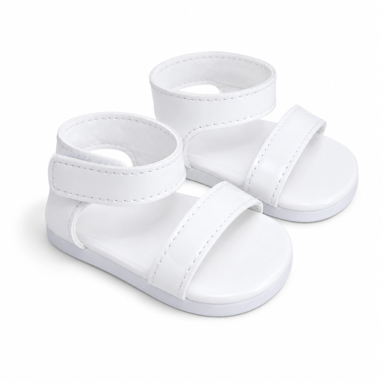 MBD® Girl Doll White Summer Sandals fits 18 inch Kennedy and Friends Dolls