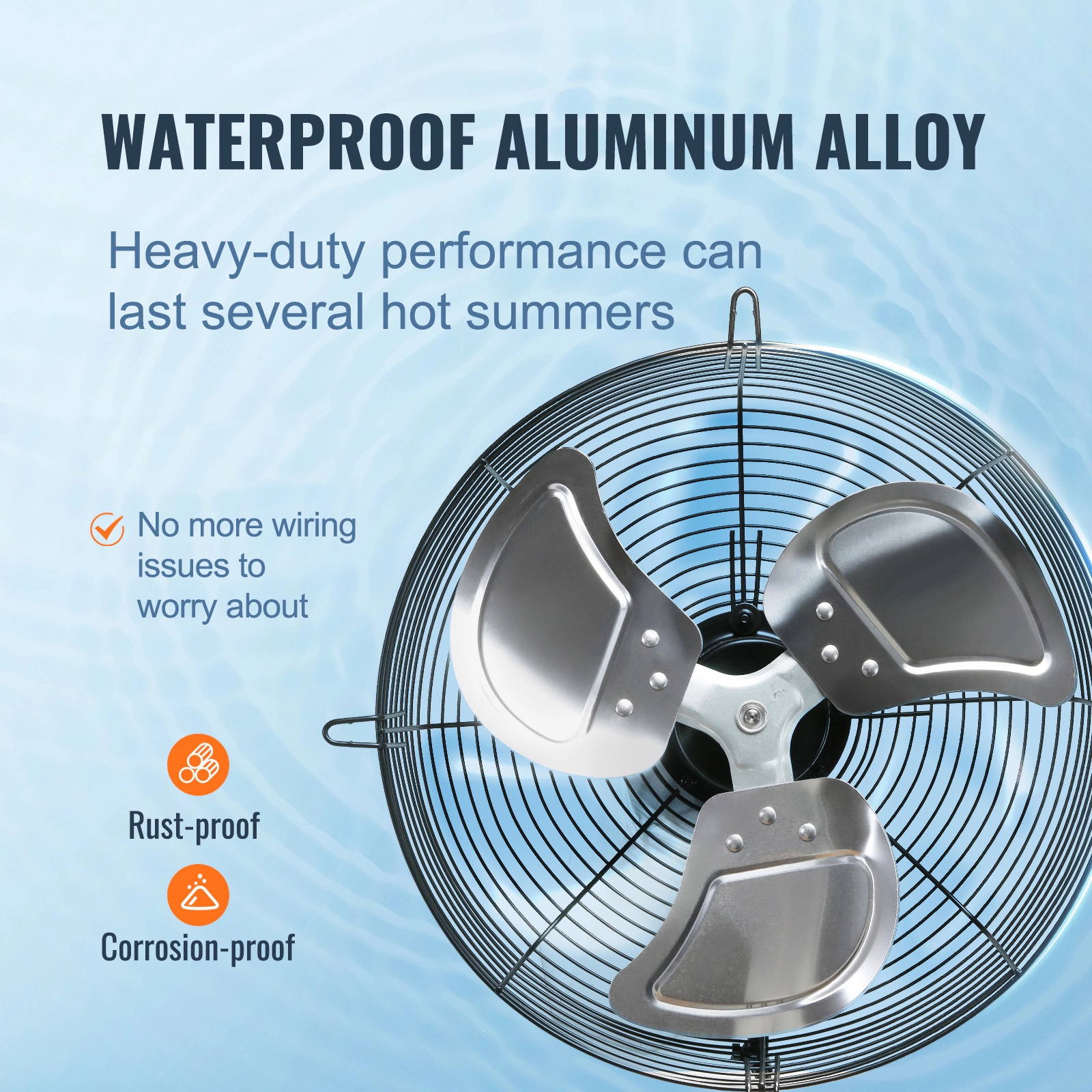 HONGGE Shutter Exhaust Fan High-speed Aluminum Wall Mount Attic Fan with AC-motor Ventilation and Cooling for