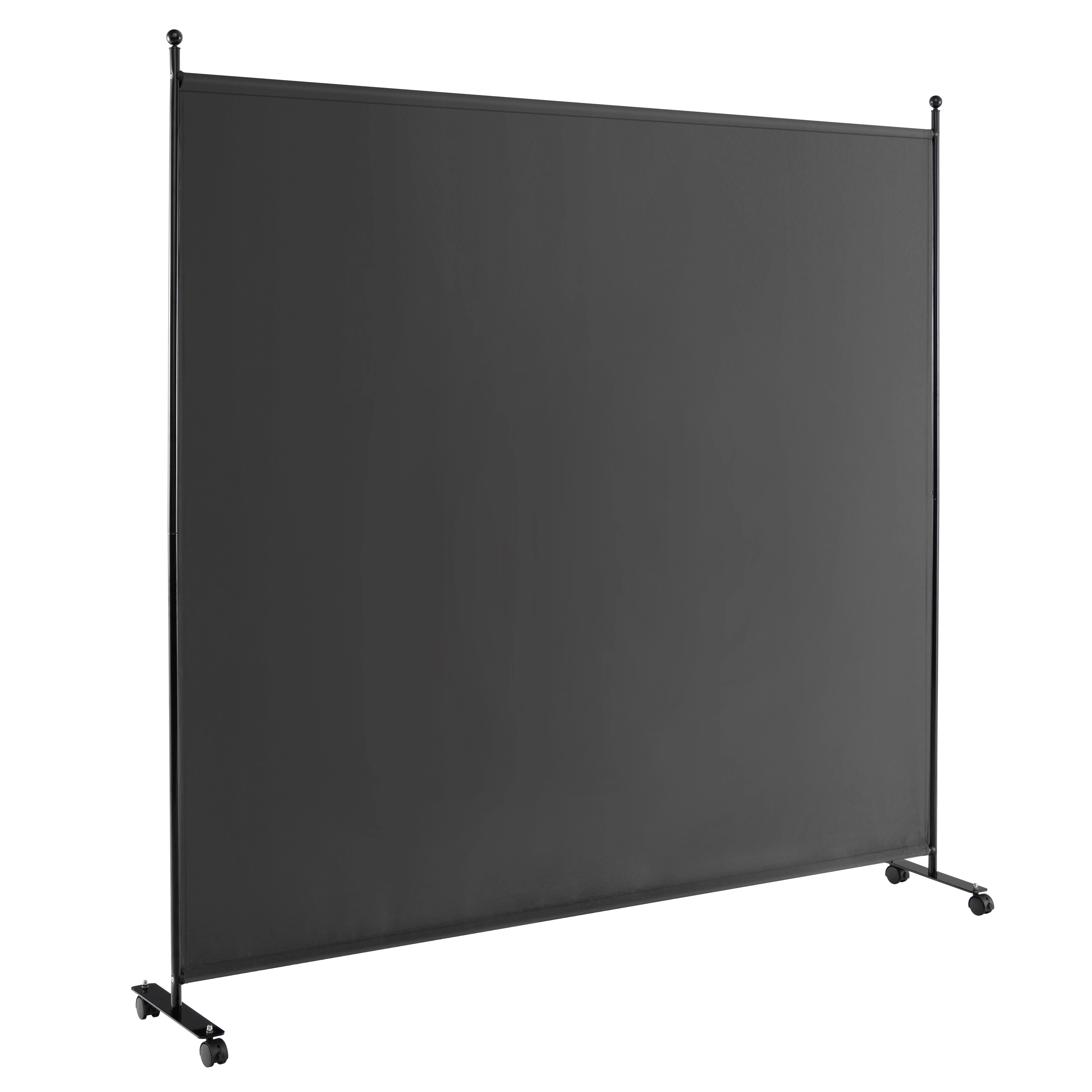 SUGIFT 6-Foot Single Panel Room Divider with Woven Polyester Panel 73-in Tall Metal Frame Smooth 1.5-in Wheels 9-lb Net