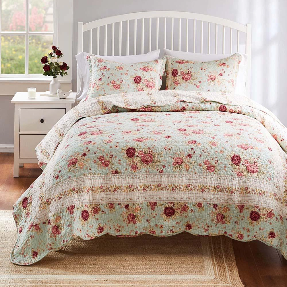 Greenland Home Antique Authentic Patchwork Construction Quilt Set 2 Piece