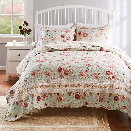 Greenland Home Antique Authentic Patchwork Construction Quilt Set 2 Piece