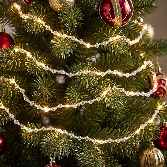 BrylaneHome 9 Ft. LED Beaded Garland, Set of 2, Color: Crystal - JCPenney