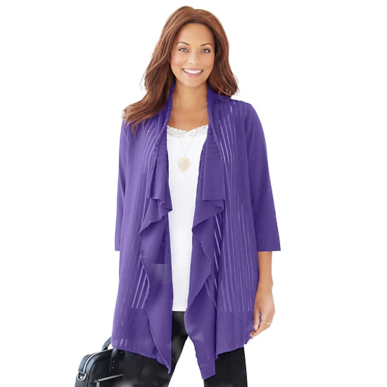 Catherines Women's Plus Size Lovely Layers Drape Cardigan