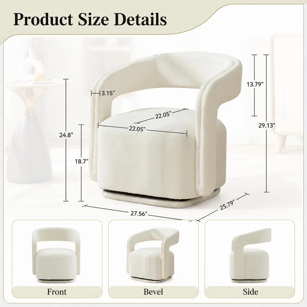 GOODSILO Comfortable Chenille Upholstered Single Accent Chair