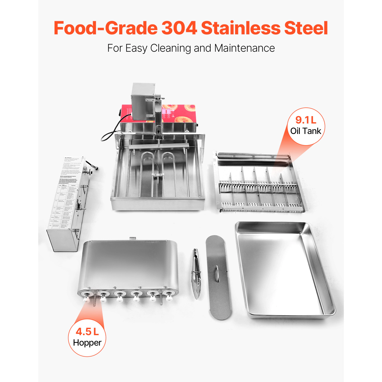 HONGGE Commercial Automatic Donuts Making Machine, Electric High Power Stainless Steel Fryer with Auto Frying