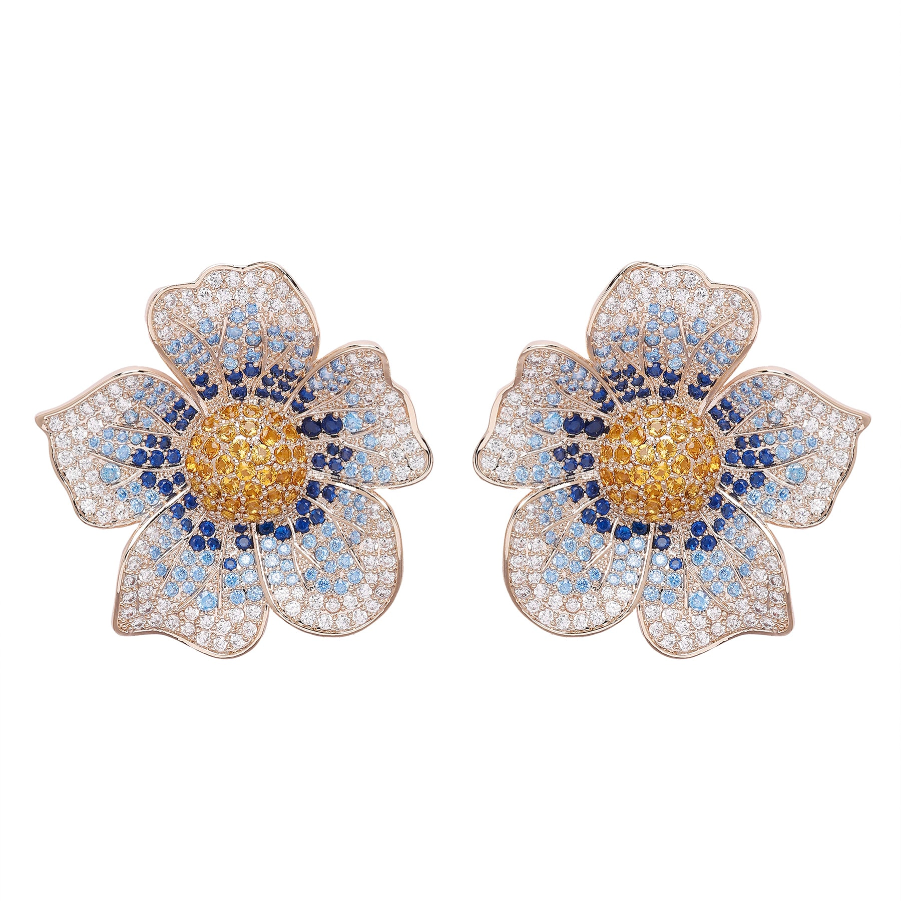 AGP PARIS Womens Diva Floral Stud Earrings