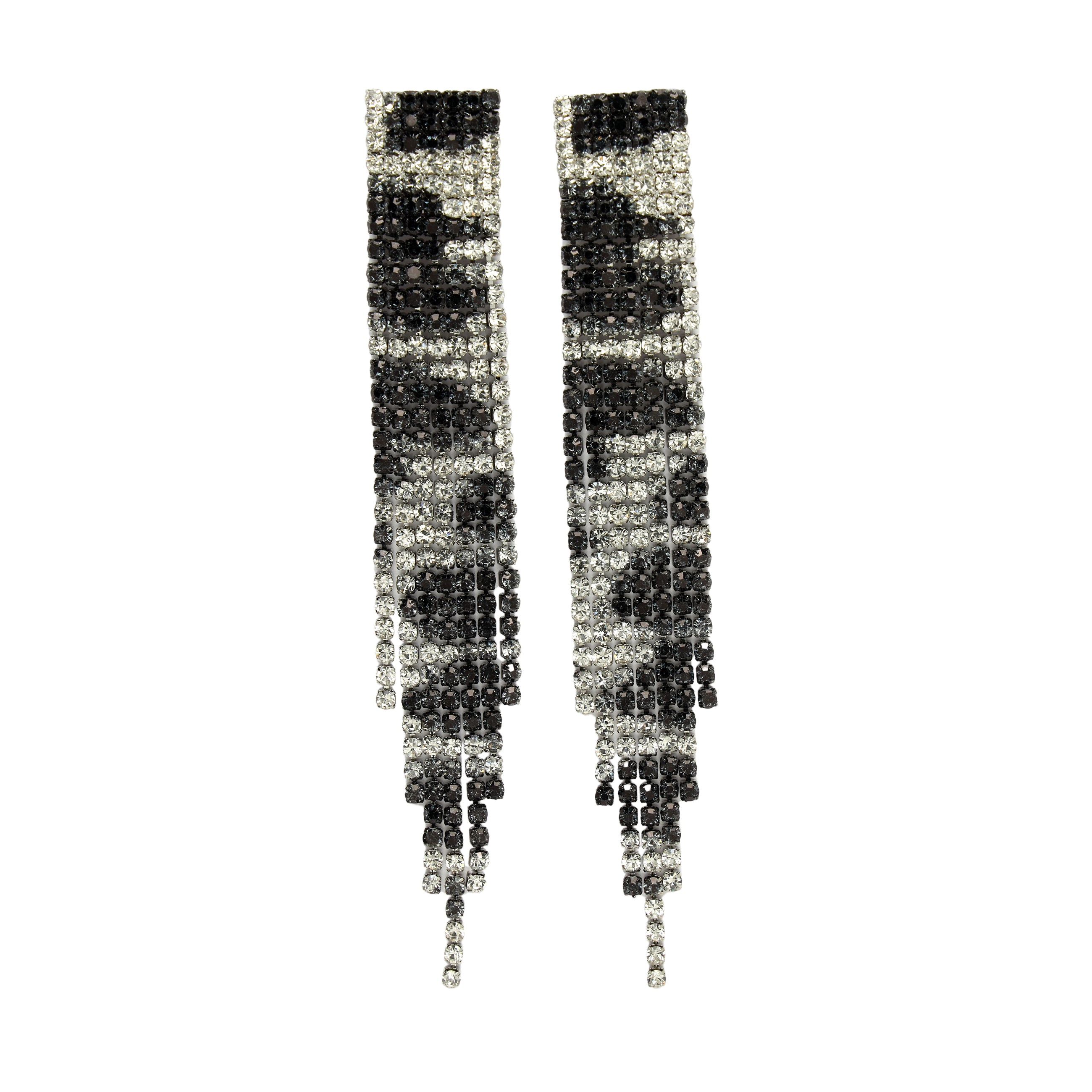 AGP PARIS Womens Diva Collection Long Fringe Chandelier Drop Earrings