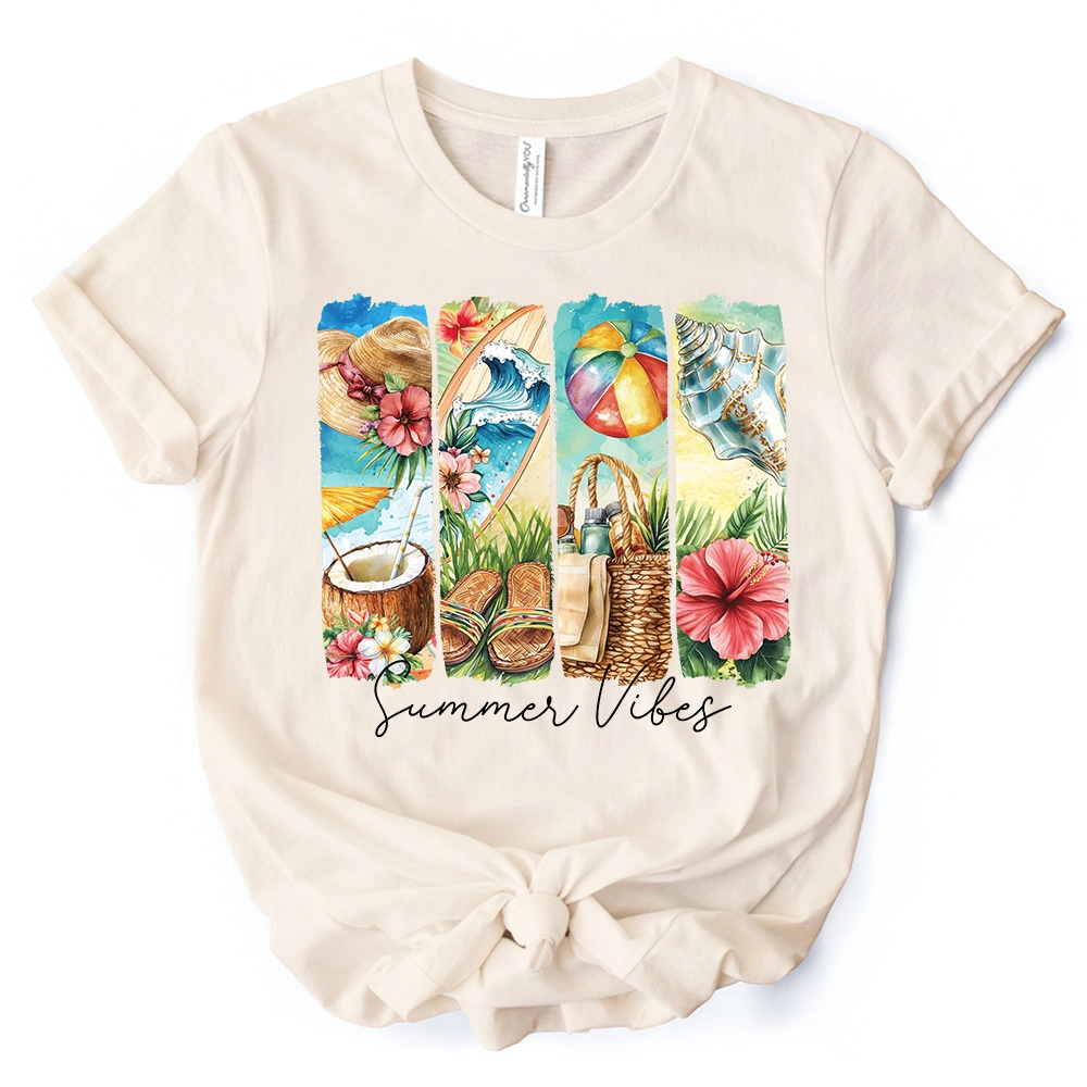 OrnamentallyYou Womens Summer Vibes T-Shirt