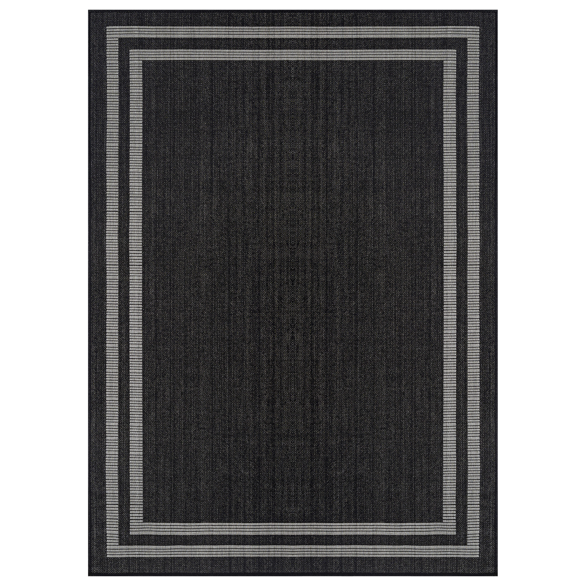World Rug Gallery Border Indoor/Outdoor Flat Woven Area - Natural Jute-Style