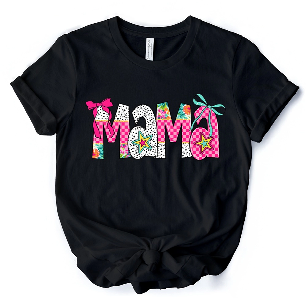 OrnamentallyYou Womens Preppy Pink Mama Coquette T-Shirt