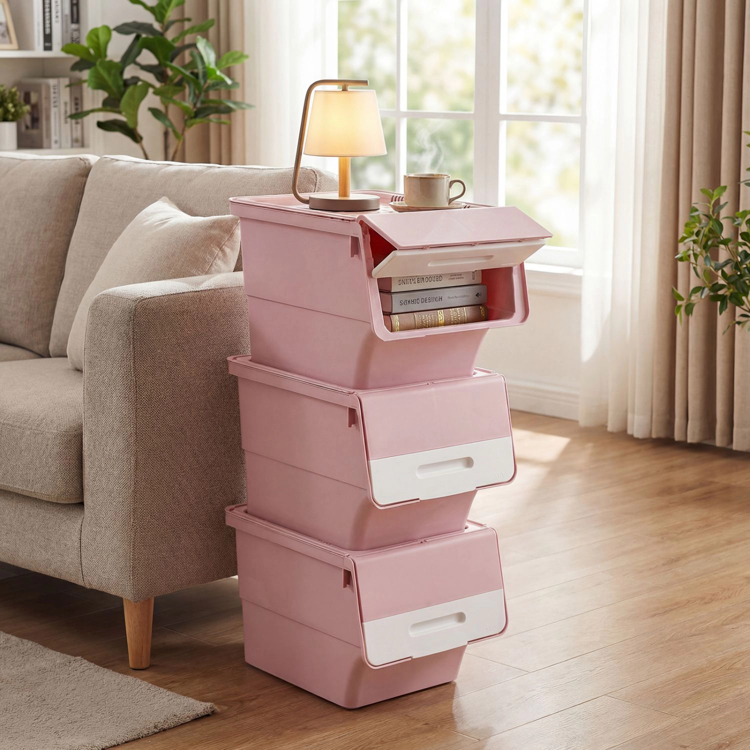 SlickBlue 3-Piece Rolling Plastic Storage Box Organizer Set