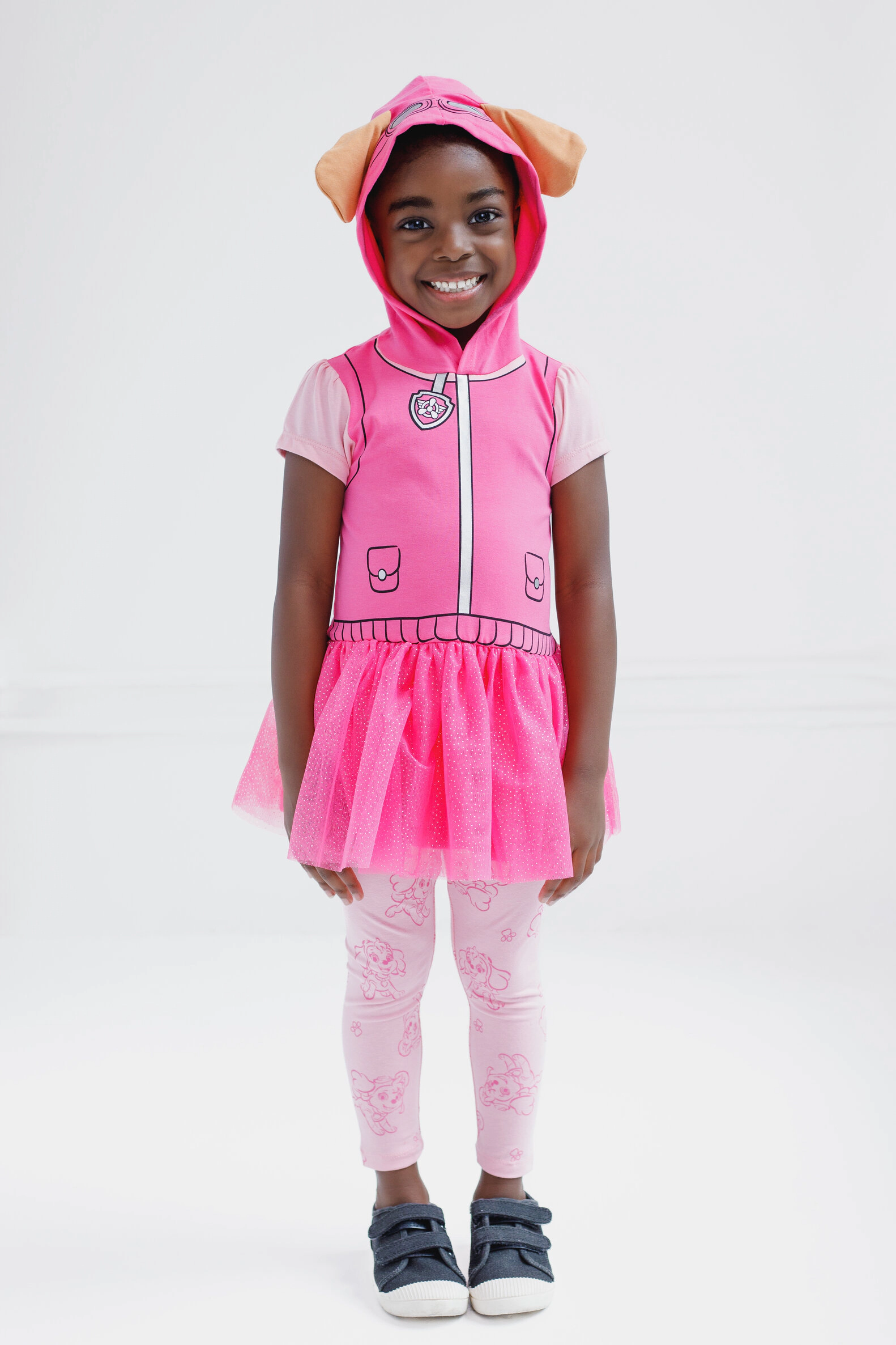 Paw Patrol Girls' Cosplay Hooded Tutu T-Shirt and Leggings Set