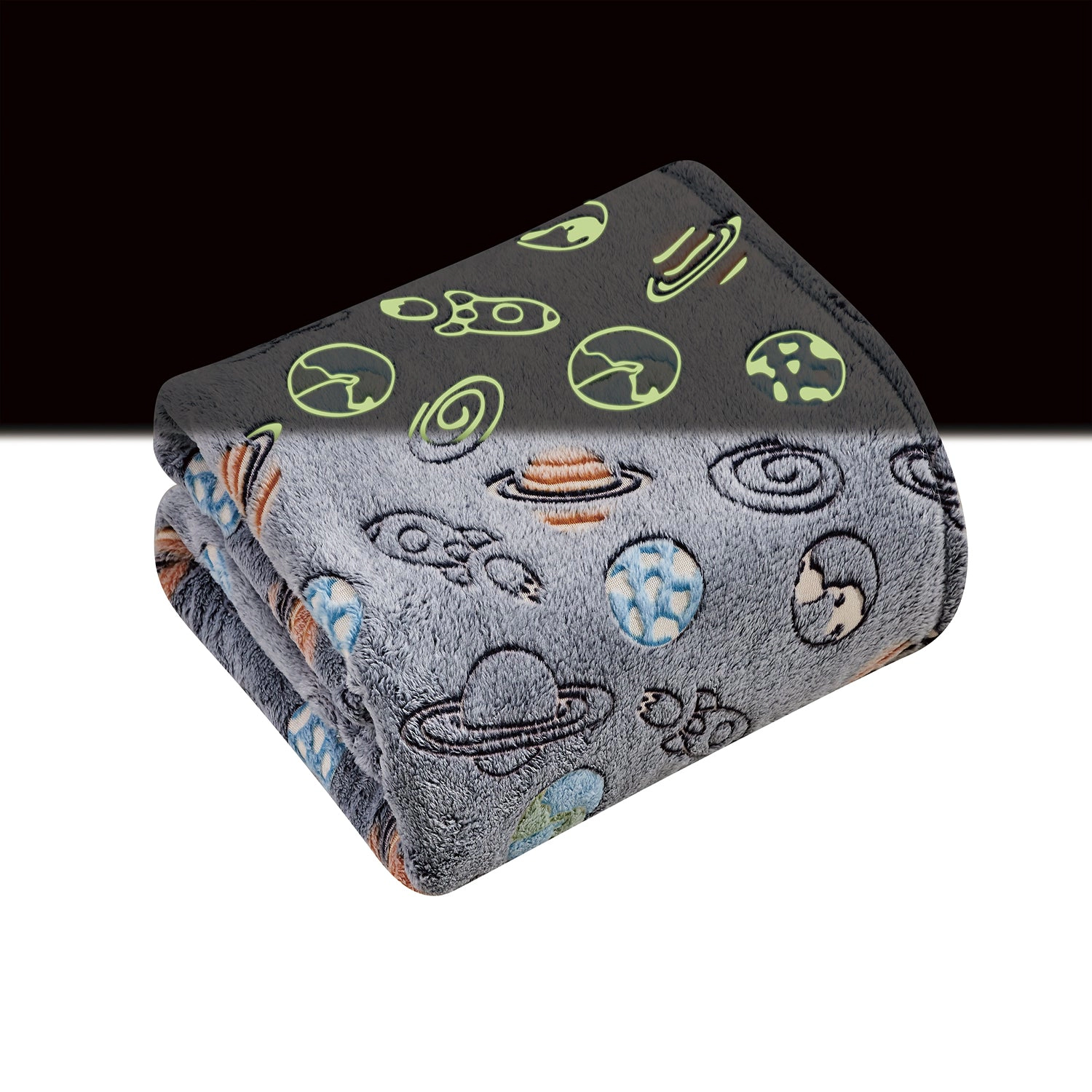 Outer Space Micro Plush All Season Throw Blanket 50" X 60" Multicolor by Plazatex