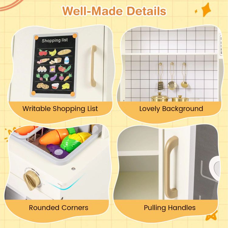 Hivvago Corner Kids Play Kitchen with Stoves with Lights and Sounds