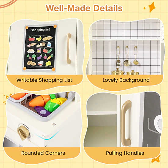 Hivvago Corner Kids Play Kitchen With Stoves With Lights And Sounds
