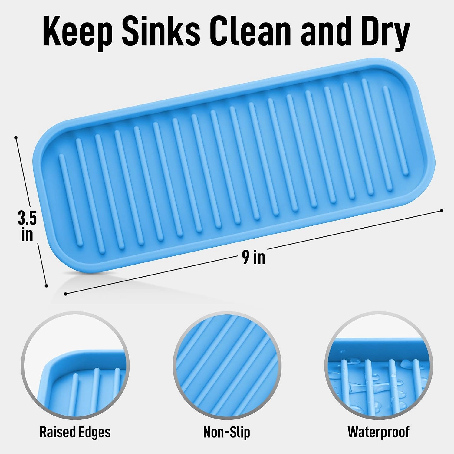 Zulay Kitchen Silicone Sponge Holder for Sink - Flexible Multipurpose Soap Tray