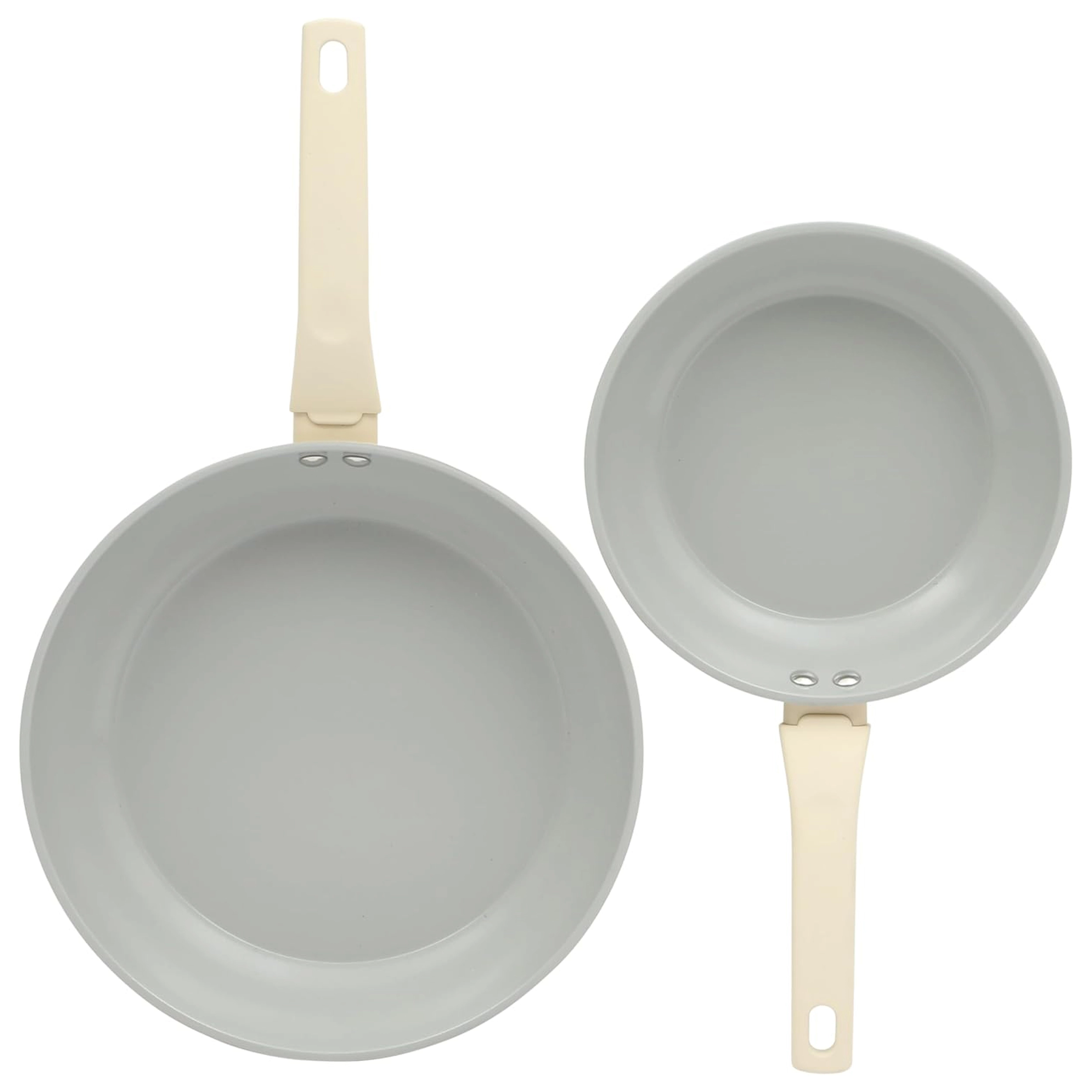 Gibson Home Barnsdall 2 Piece 8 Inch and 10 Inch Nonstick Aluminum Frying Pan Set in Linen