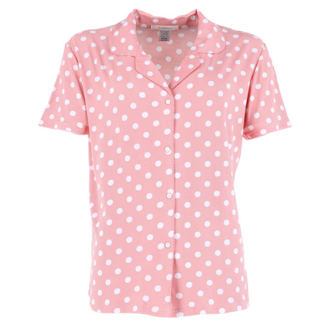 Gabriella Women's Notched Collar Polka Dot Pajama Set