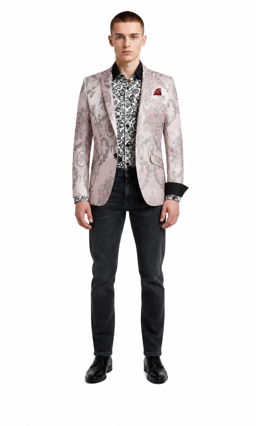 Elie Balleh Men's Slim Fit Floral Sports Coat Jacket