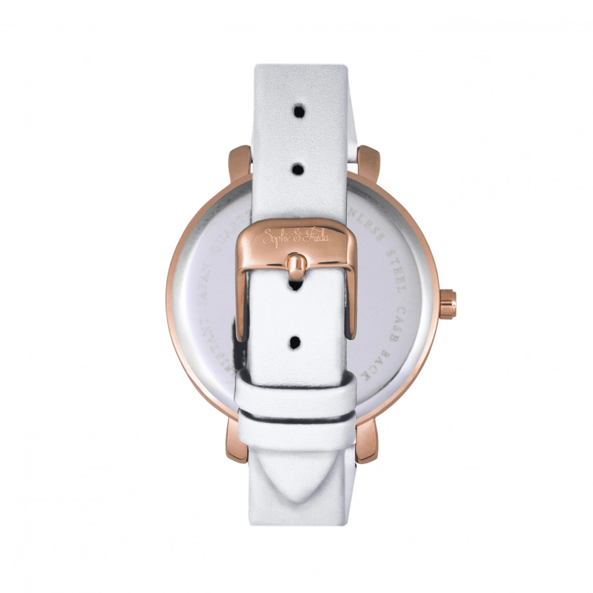 Sophie & Freda Key West Leather-Band Watch w/Swarovski Crystals