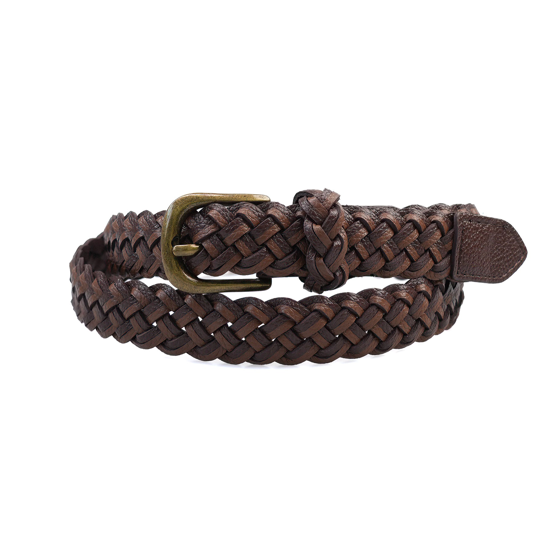 AGP PARIS Brown Round Buckle Women's Belt