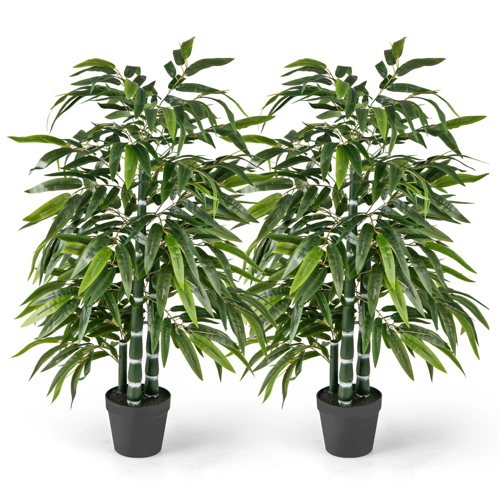 Slickblue Set of 2 50 Inch Artificial Wicker Trees in Pots for Indoor and Outdoor Decor