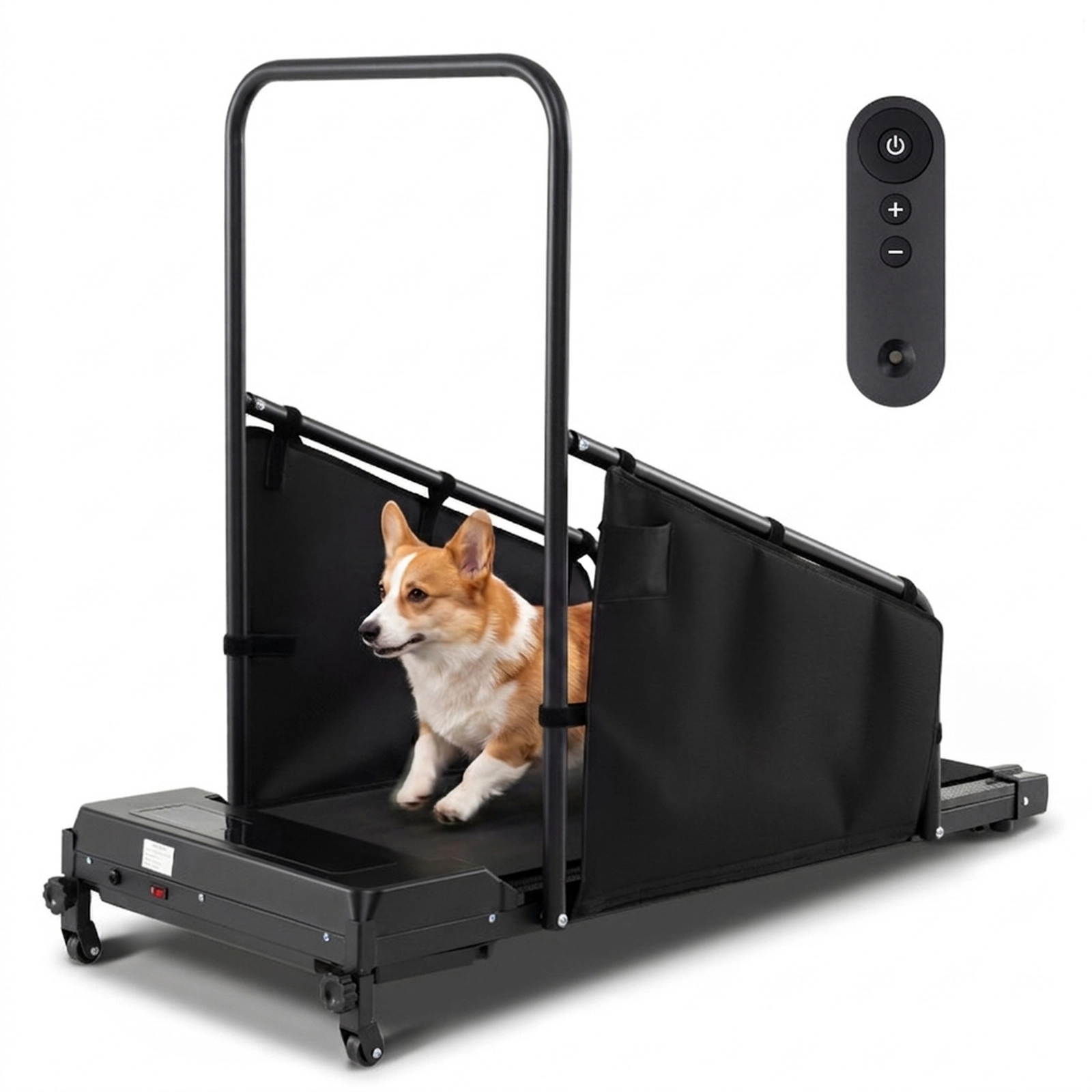 SUGIFT 47 x 40-in 220-lb Capacity Black 2-HP Dog Treadmill Pet Running Machine with Remote Control and LCD Display