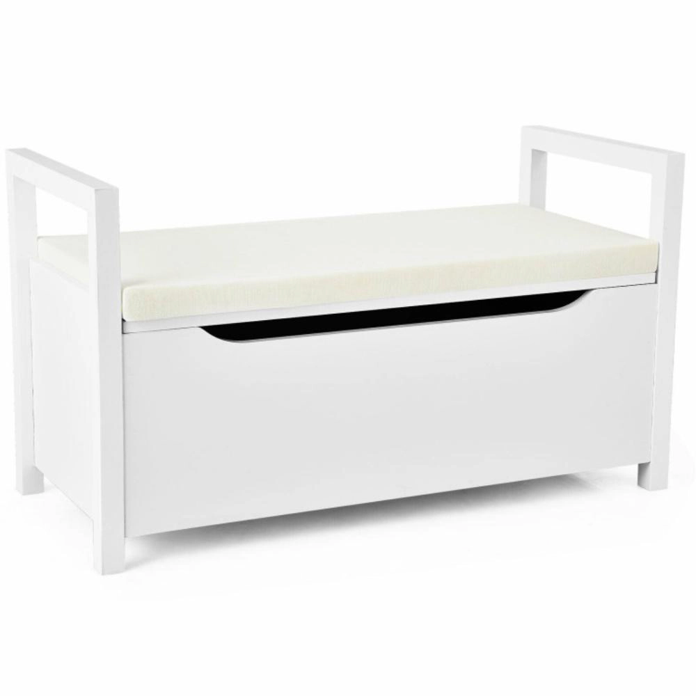 Hivvago 34.5 Ã—15.5 Ã—19.5 Inch Shoe Storage Bench with Cushion Seat for Entryway