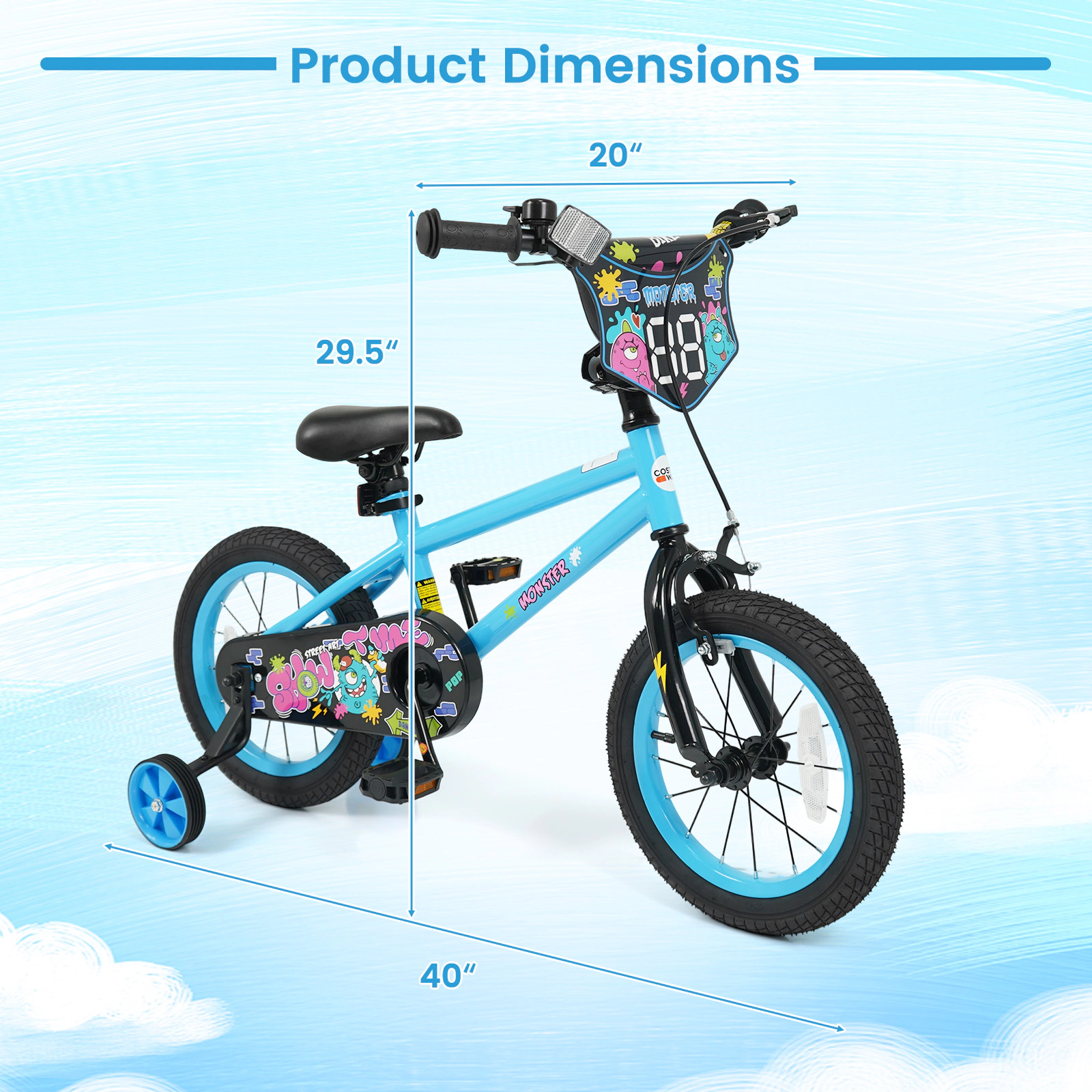 LJG Kids Bike with Training Wheels