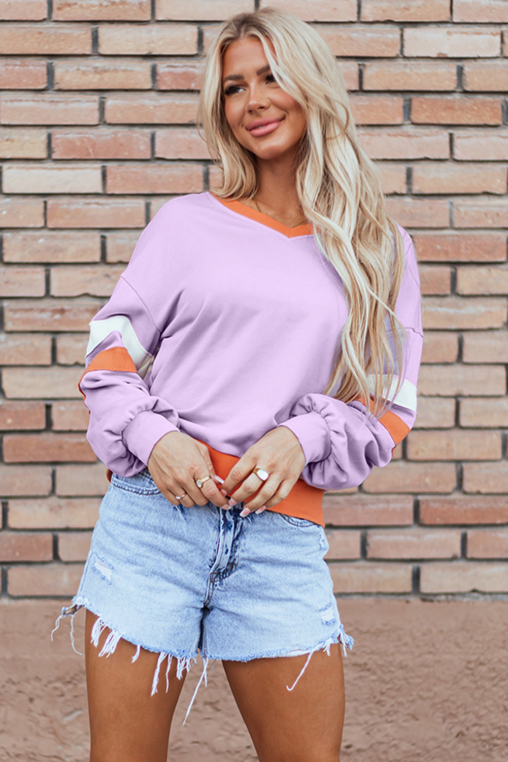 Threaded Pear Women's Mazie V Neck Sweatshirt