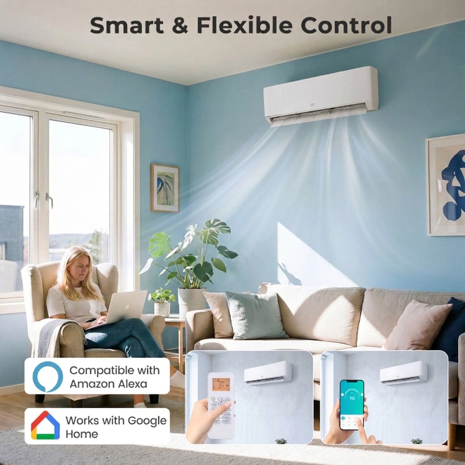 SUGIFT 27000-BTU 2-Zone 24-SEER2 208-230V R454B Inverter Ductless Mini Split Air Conditioner with Heat Pump