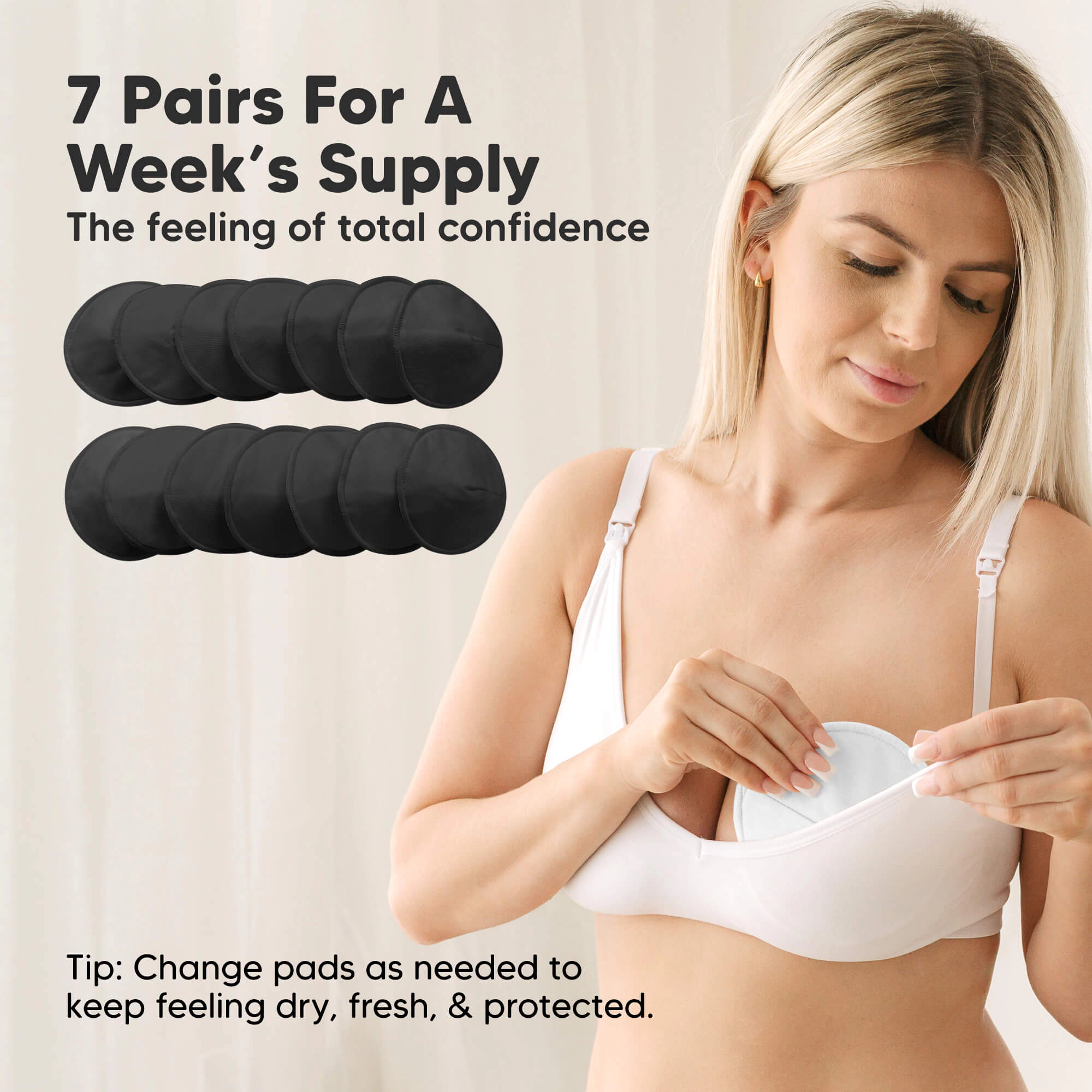 KeaBabies 14-Pack Comfy Nursing Pads (Midnight Black)