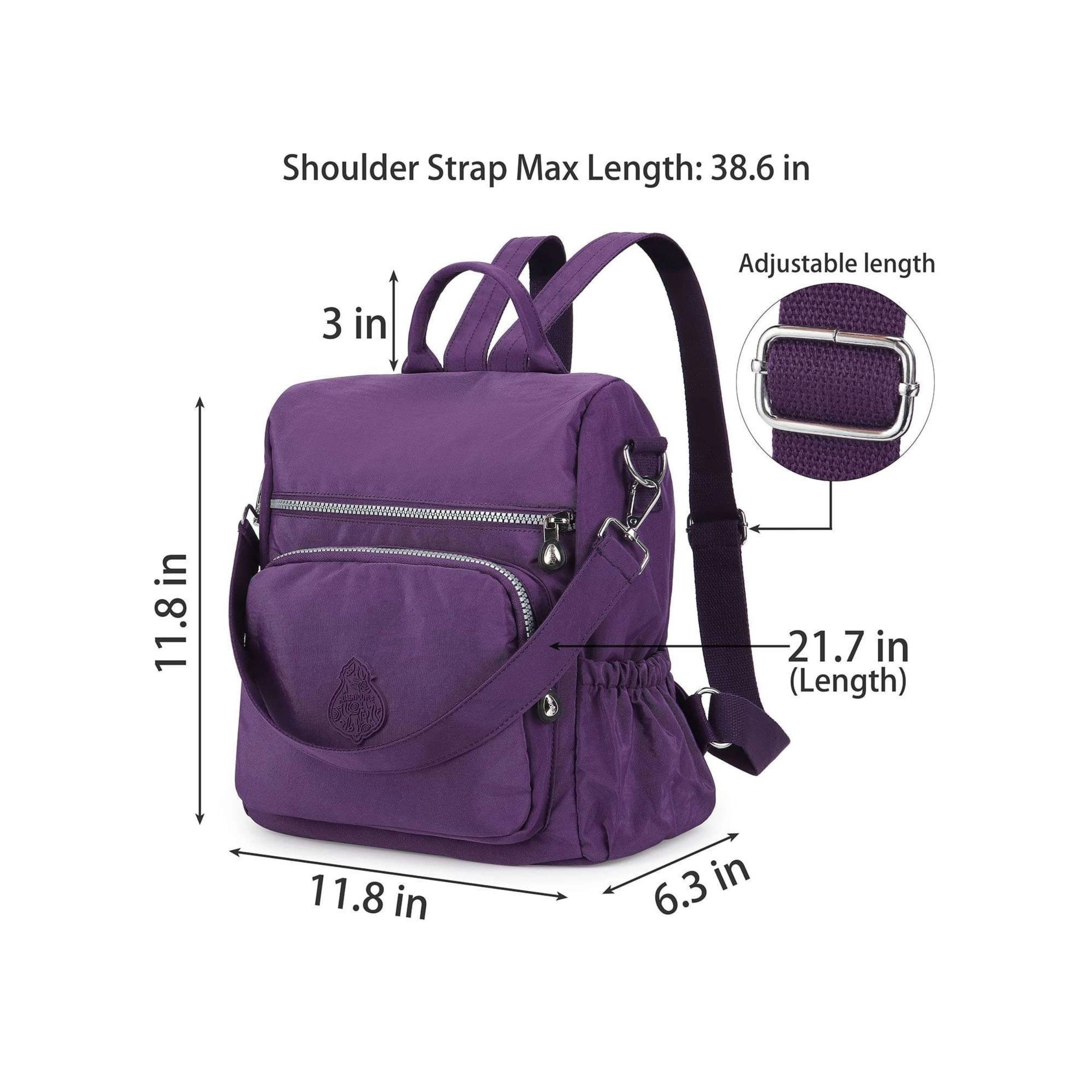 Home Collection Women’s Anti Theft Convertible Nylon Backpack Shoulder Bag