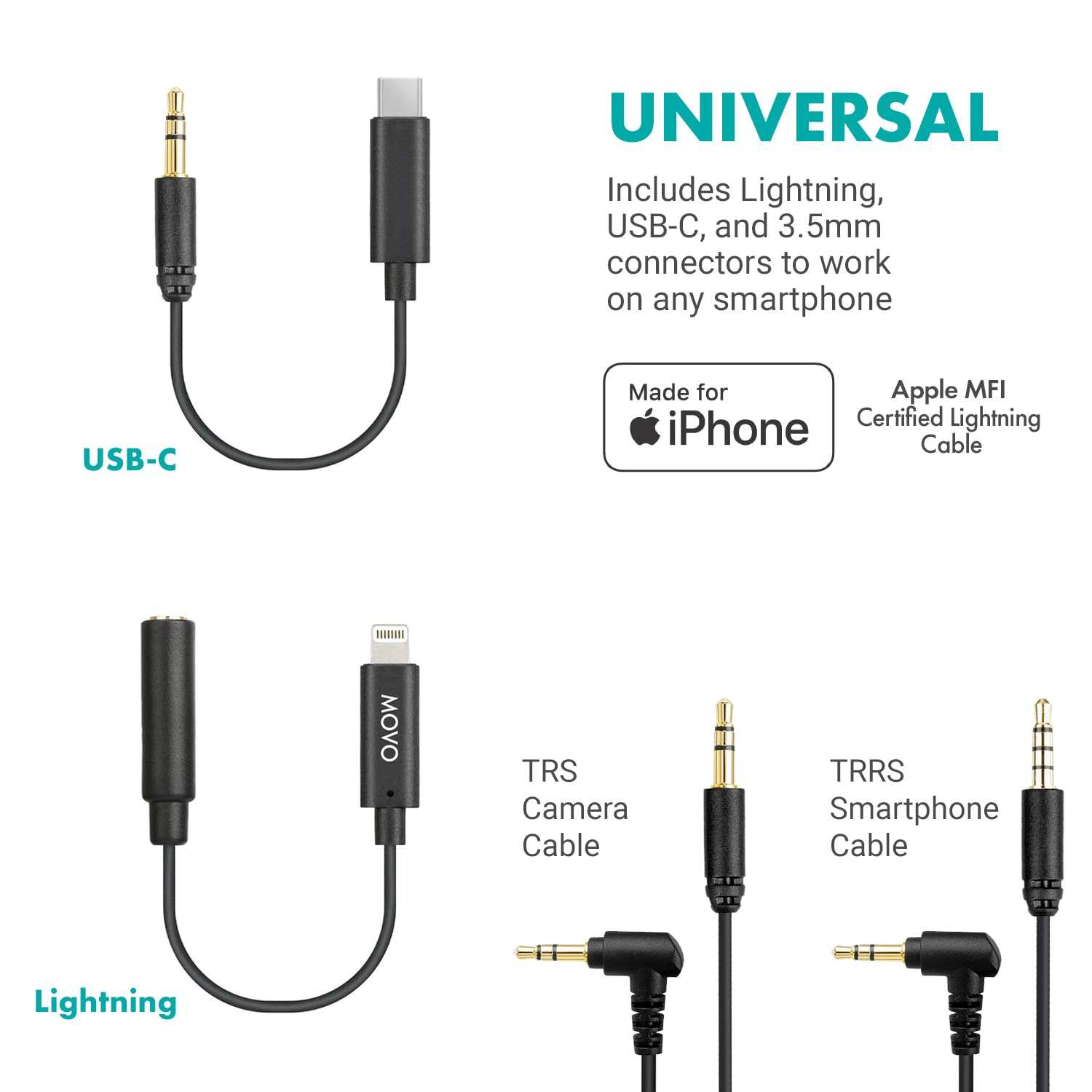 Movo iVlogger-PRO Wireless Vlogging Kit for iPhone/Android - YouTube Starter Kit with Wireless Microphone and LED Light