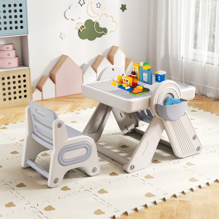 Hivvago 6-In-1 Multi-Activity Children Table And Chair Set Folding Art Easel