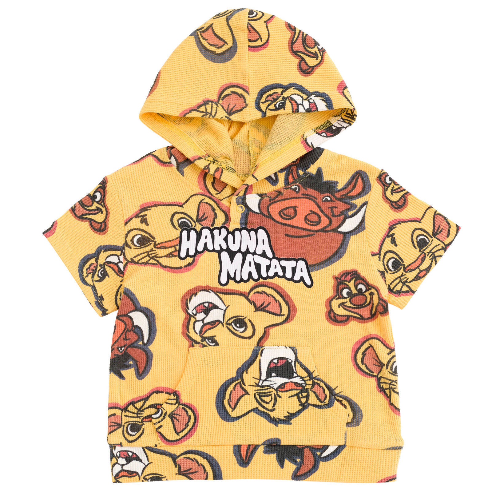 Disney Boys' 2-Piece Waffle Hooded Tee and Shorts Set