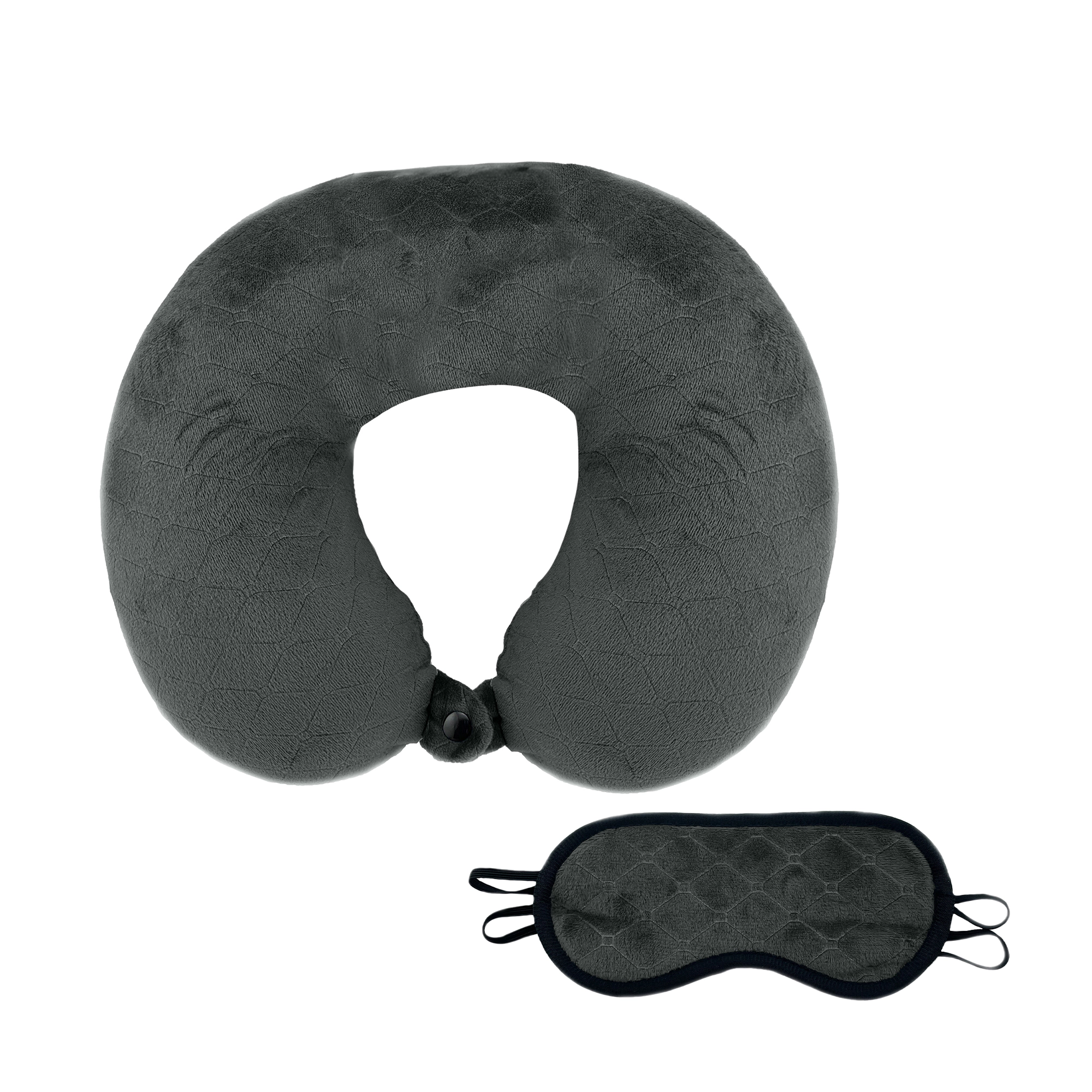 Pursonic Unisex Travel Comfort Memory Foam Neck Pillow with Sleep Mask