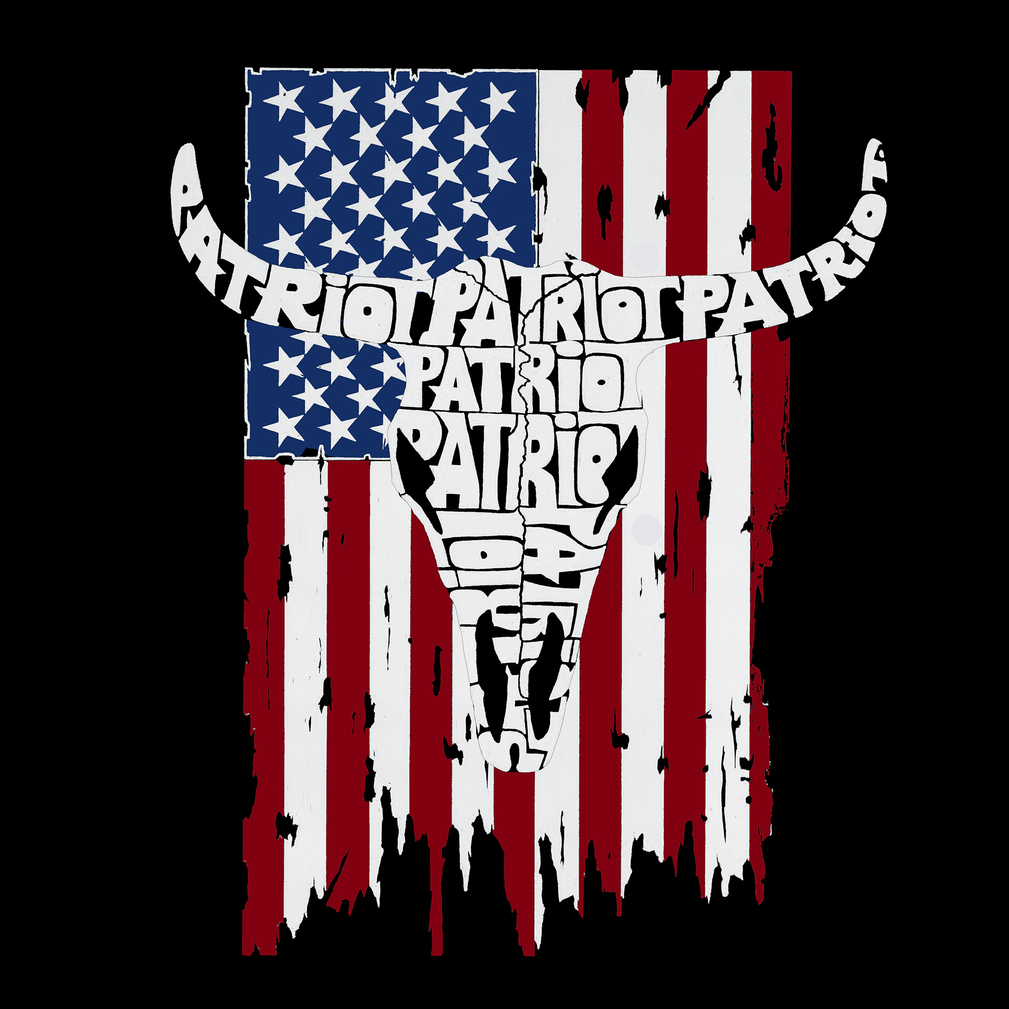 LA Pop Art Patriot Flag - Women's Word Hooded Sweatshirt