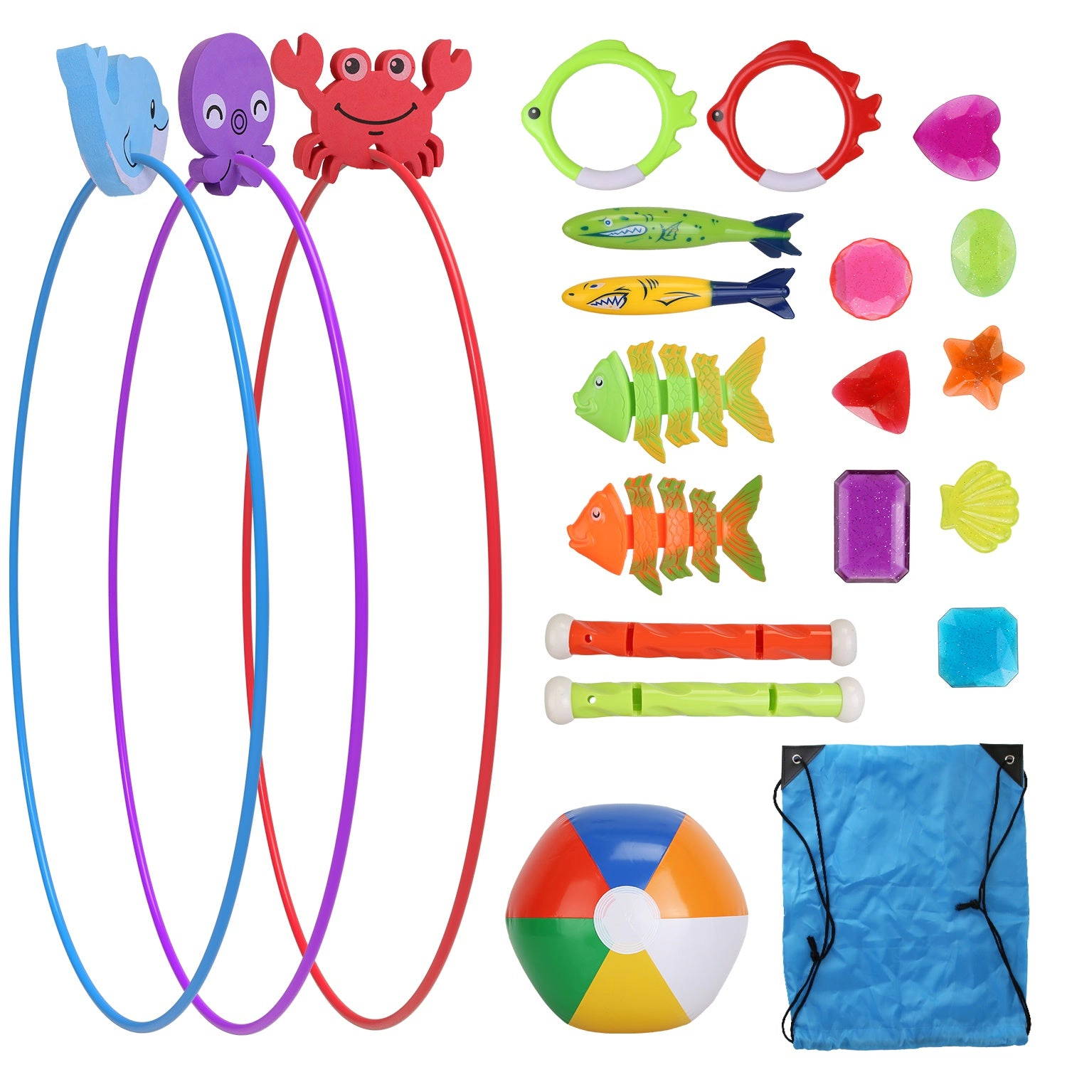 GBruno 24-Piece Swimming Pool Diving Toy Set