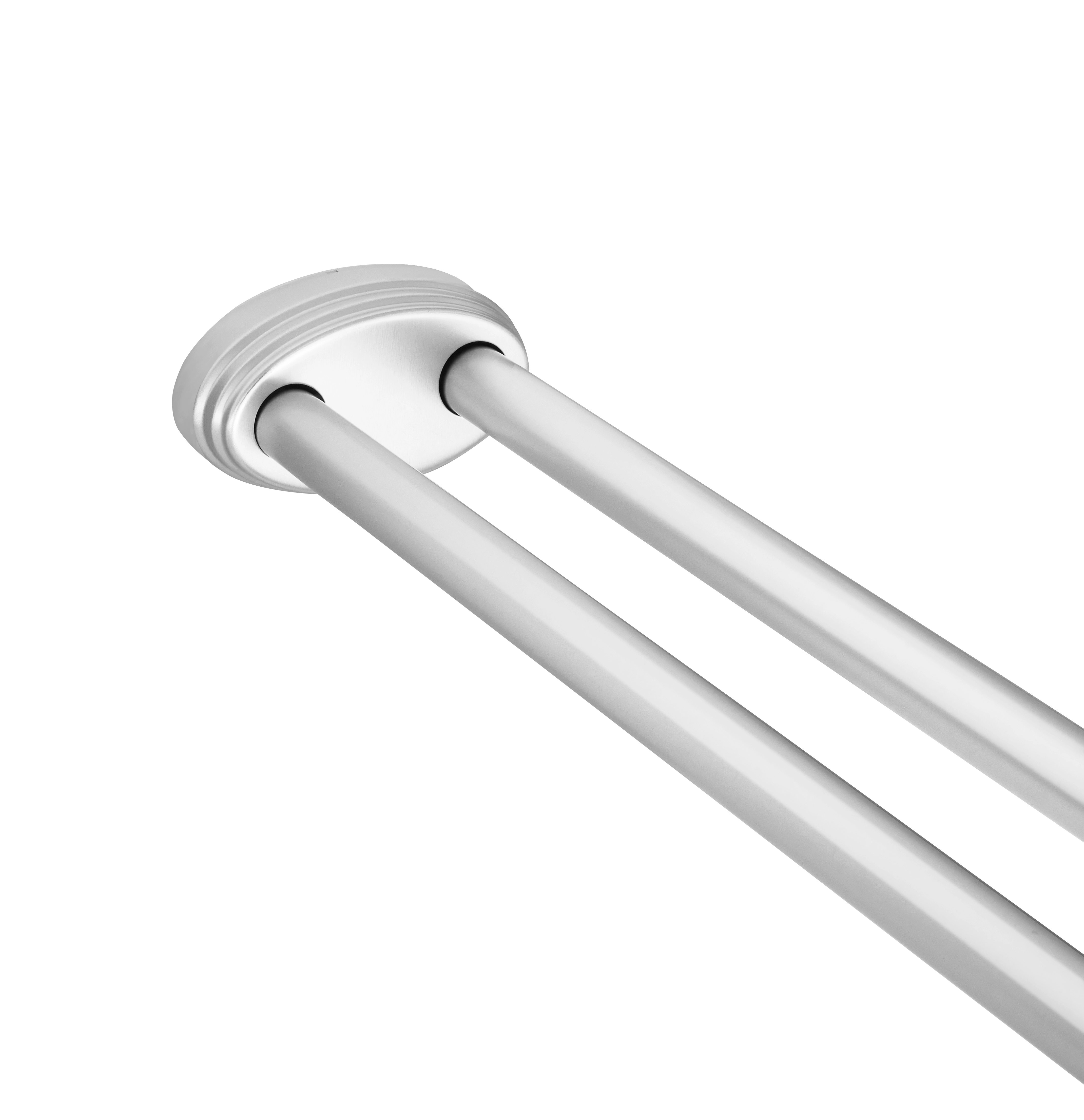 Utopia Alley Rustproof Aluminum Double L Shaped Shower Curtain Rod 72"Lx31.7"W, with 24 Hooks & Ceiling Support