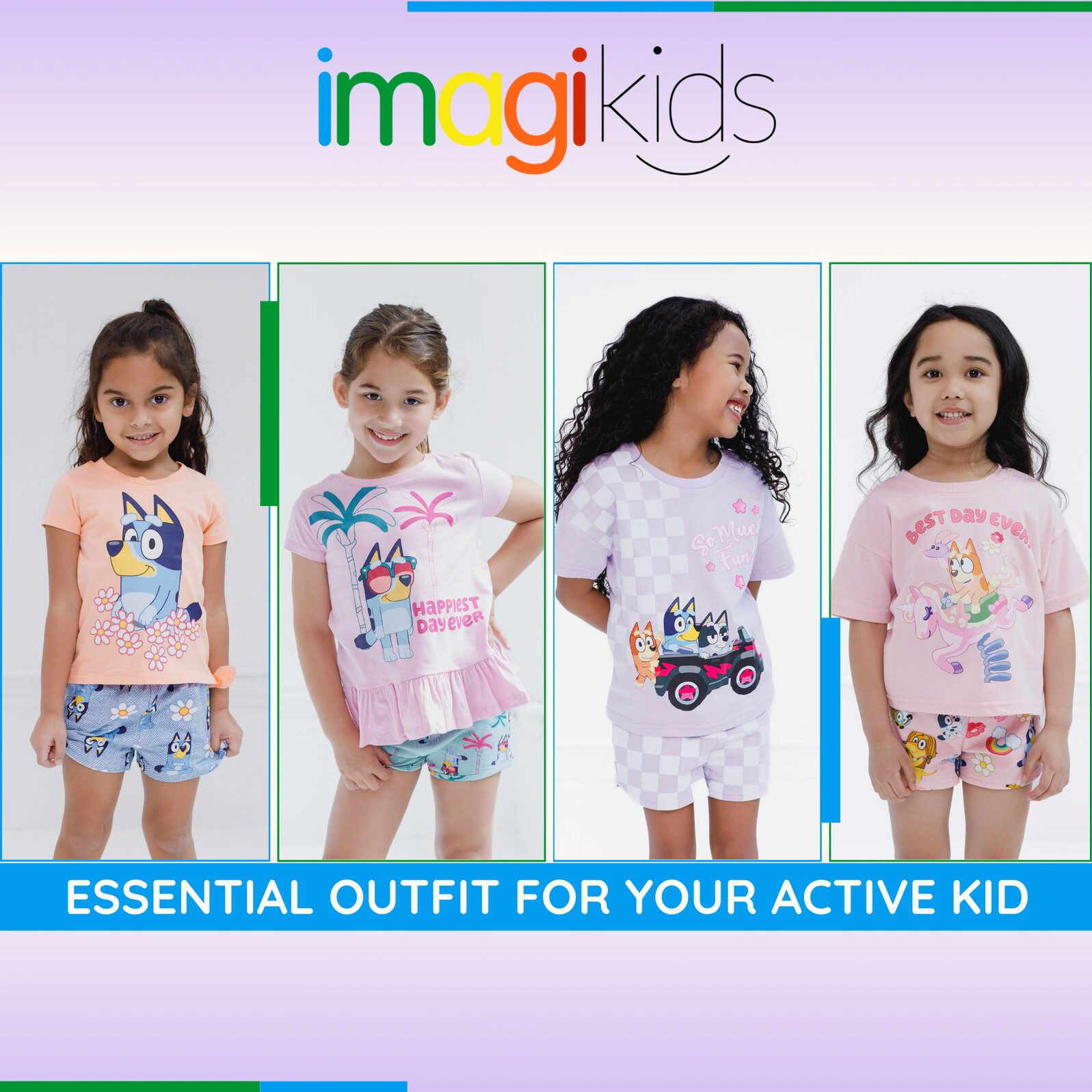 Bluey Girls' 2-Piece T-Shirt and Shorts Set