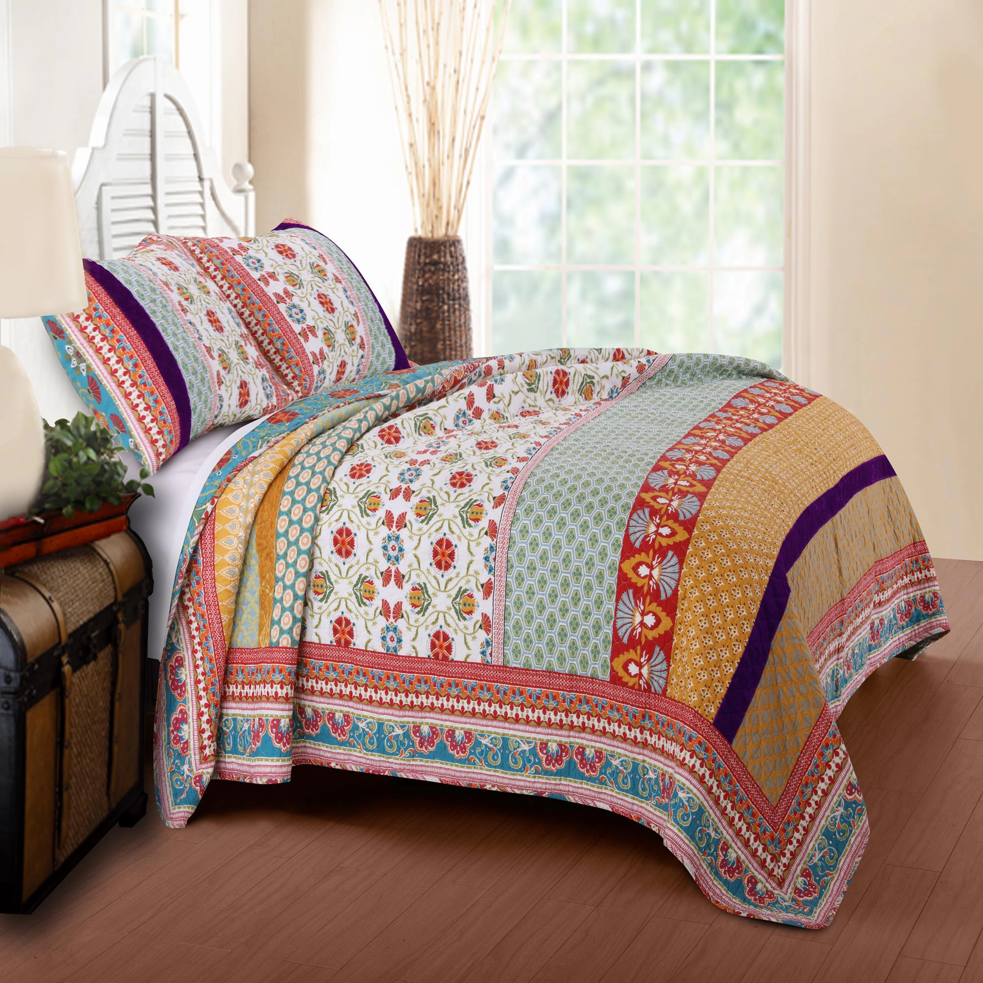 Greenland Home Fashion Thalia Quilt Set 3 Piece
