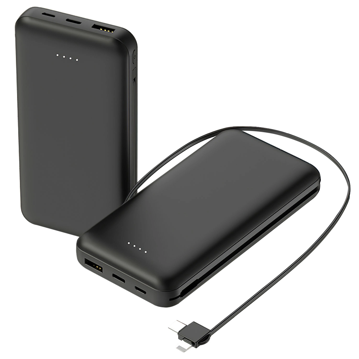GBruno 10000mAh Dual-Cable Power Bank