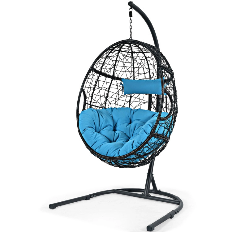 Hivvago Hanging Cushioned Hammock Chair With Stand -Gray