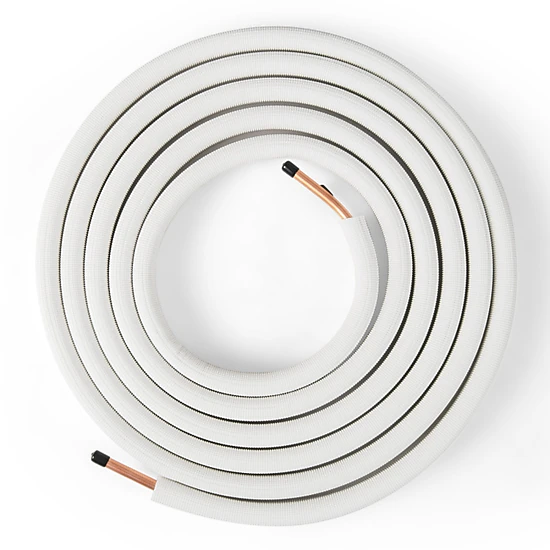 SUGIFT 25-ft Mini Split Line Set with 1/4-in and 1/2-in OD Copper Pipes ...