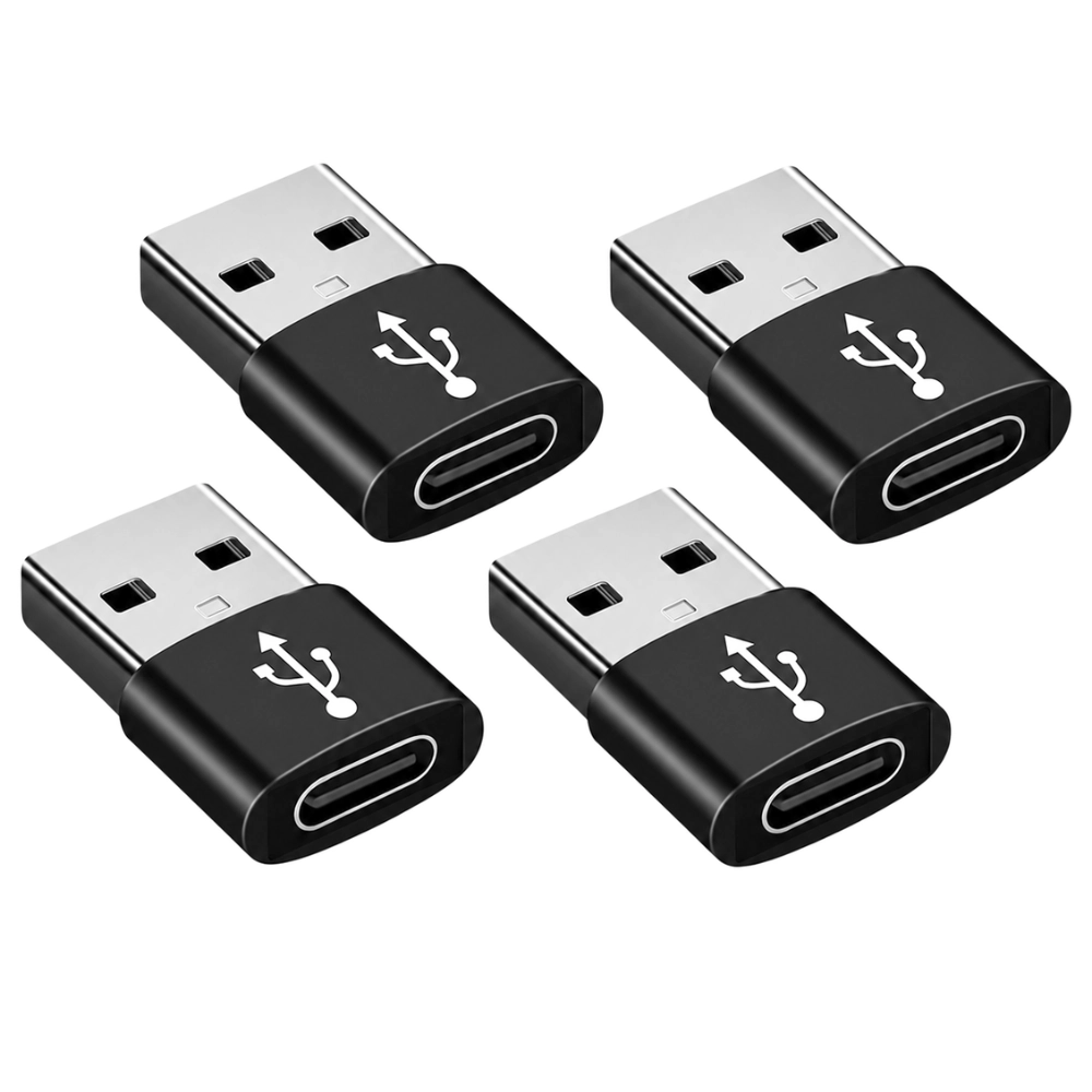 Qixxronics Female USB-C to Male USB Adapter (4 PACK) Converter